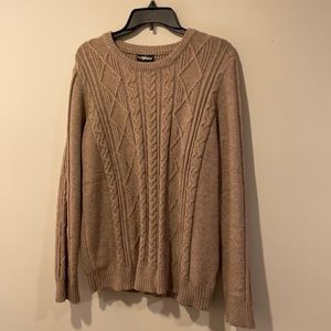 Tan cable knit sweater